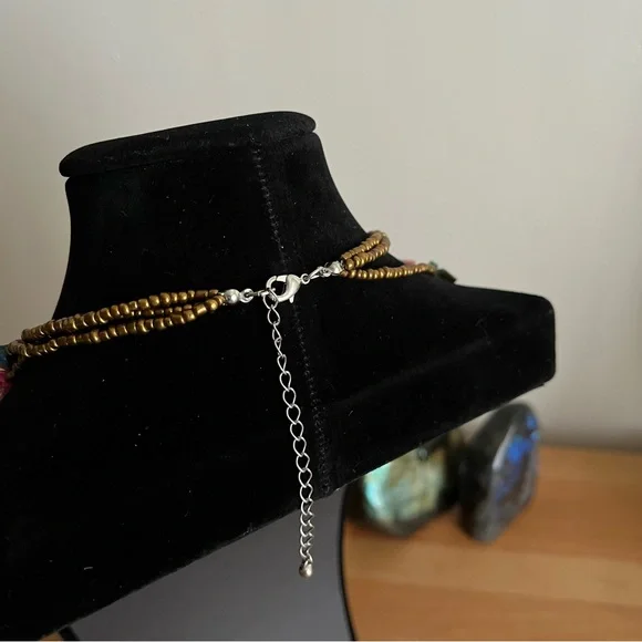 Dyed shell/MOP colorful multi-strand with bronze spacer- Boho beach - Picture 5 of 6